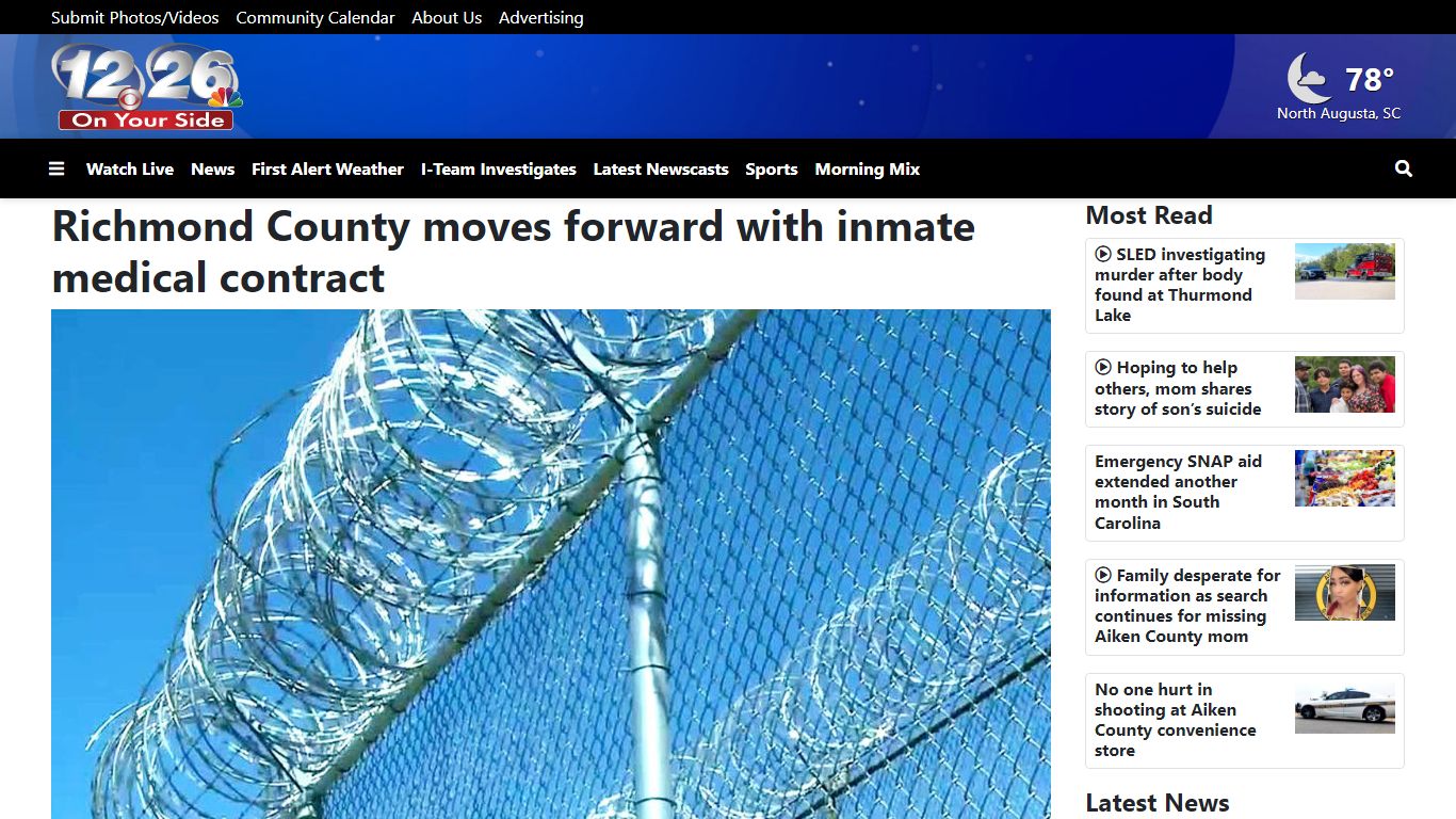 Richmond County moves forward with inmate medical contract